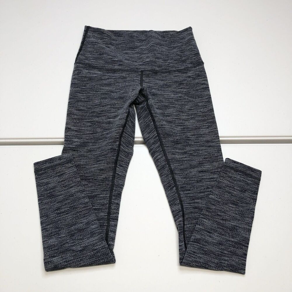 Lululemon Wunder Under Pant Women’s 8 Diamond Jacquard Space Dye Gray